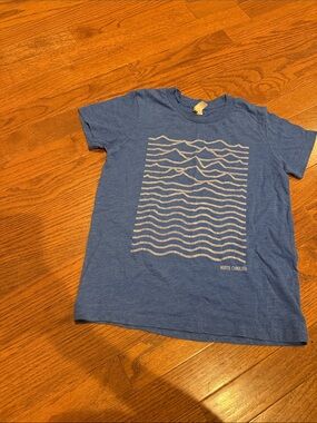 Gildan Blue Kids Short Sleeve Tee with White Wave Graphic